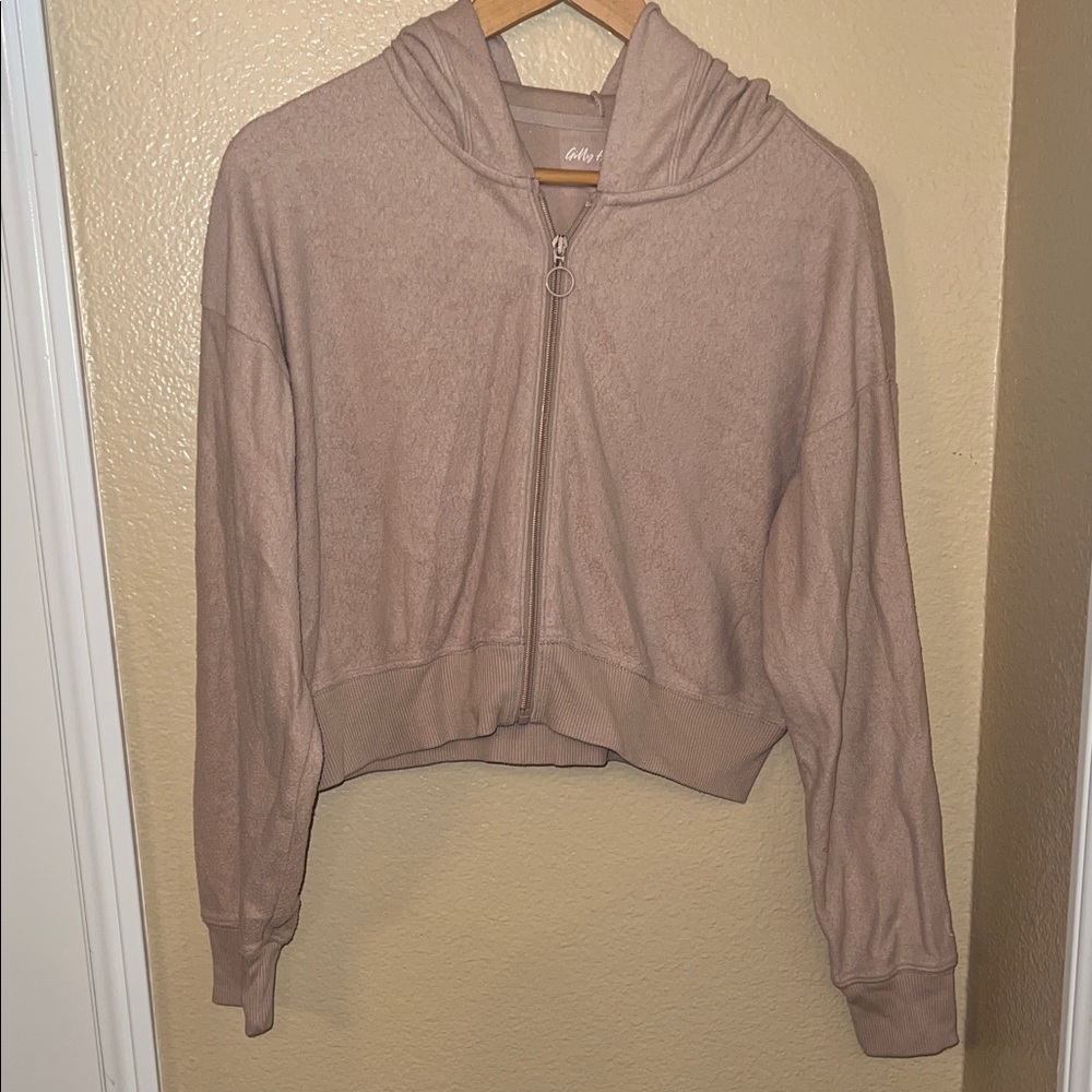 Gilly Hicks Light Brown Zip-Up Hoodie
